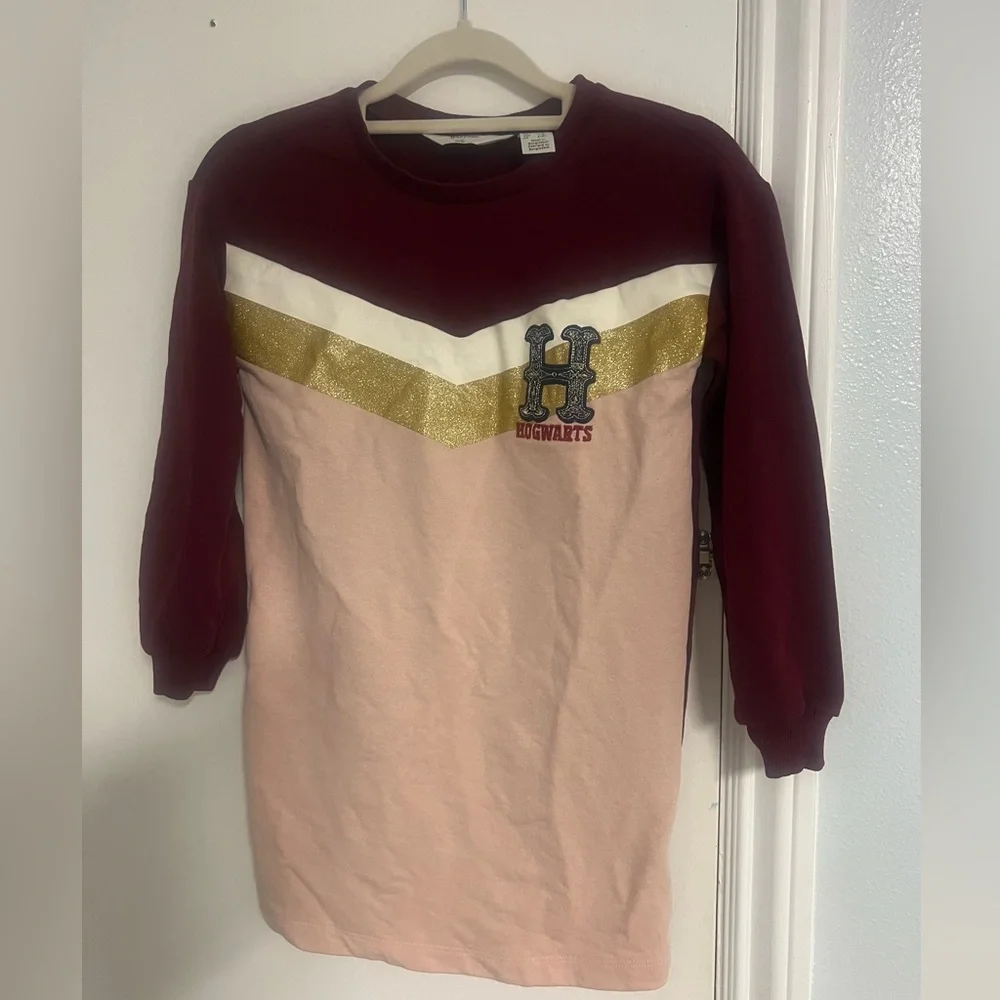 H&M Kids Long Sleeve Shirt - Burgundy, Pink, and Gold. Harry potter theme - Picture 1 of 4